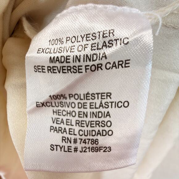 Patrons of Peace Boho Tiered Maxi Dress M Ivory Ruffles Buttons Sheer Prairie - Picture 6 of 10